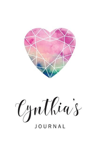 Cynthia's Journal: Personalized Blank Lined Paper Notebook, Custom Name Writing Journal with Watercolor Heart Diamond for Women and Teen Girls(28 Heart Diamond Journals)