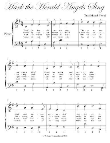 Hark the Herald Angels Sing Easy Piano Sheet Music