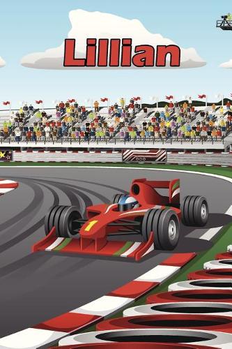 Lillian: Race Car Personalized Name Notebook Journal Diary Sketchbook with 120 Lined Pages 6x9