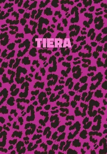 Tiera: Personalized Pink Leopard Print Notebook (Animal Skin Pattern). College Ruled (Lined) Journal for Notes, Diary, Journaling. Wild Cat Theme Design wi