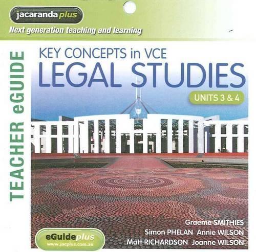 Key Concepts in VCE Legal Studies 2 Units 3 and 4 EGuidePLUS (Registration Card)