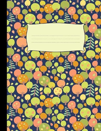 Primary Composition Book: Handwriting Notebook With Story Space - Autumn Forest