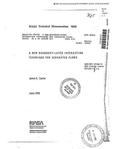 A New Boundary-Layer Interaction Techniques for Separated Flows