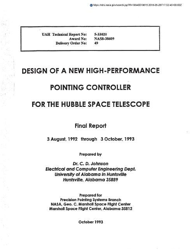 Design of a New High-Performance Pointing Controller for the Hubble Space Telescope