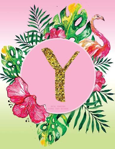 Y Initial Monogram Journal (Diary, Notebook): Pink Tropical Watercolor Monogram Gifts for Women and Girls, 8.5 X 11 Large