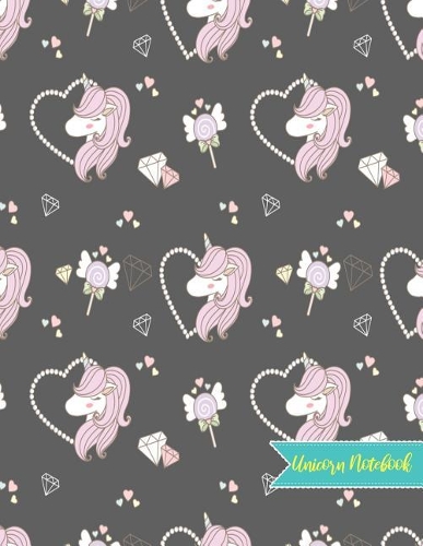 Unicorn Notebook: Cute Kawaii Journal and Diary Large 8.5 x 11 Matte Cover with Blank Lined Ruled White Paper Interior - Perfect for School, Gifts for Kids (Girls and