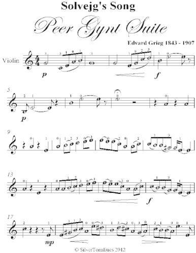 Solvejg’s Song Peer Gynt Suite - Easy Violin Sheet Music