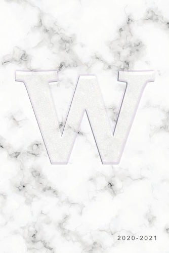 W 2020-2021: Weekly Monthly Planner - Personalized Marble Monogram - 6x9 in - 2020 Calendar Organizer with Bonus Dotted Grid Pages + Inspirational Quotes + To-Do(23 Personalized Planners)