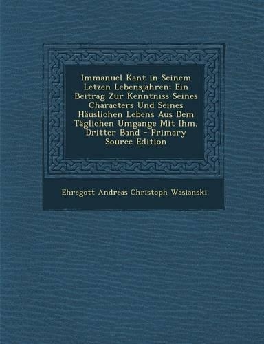 Immanuel Kant in Seinem Letzen Lebensjahren