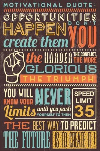 Motivational Quote: 6X9 Retro Style Motivational Quotes Journal