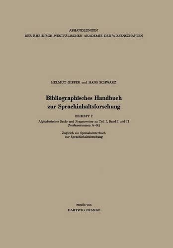 Bibliographisches Handbuch zur Sprachinhaltsforschung