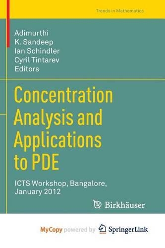 Concentration Analysis and Applications to Pde: Icts Workshop, Bangalore, January 2012