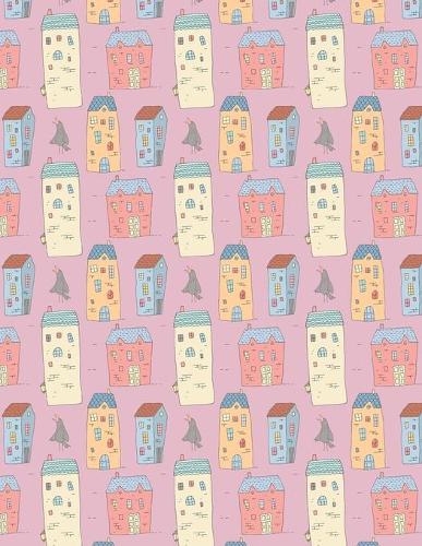 Primary Composition Book: Handwriting Dotted Mid Line Notebook - Cute Houses