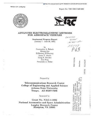 Advanced Electromagnetic Methods for Aerospace Vehicles