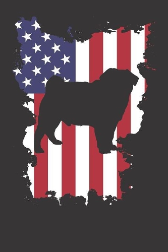Notebook: Pug Pugs USA Flag 4th Of July US America Dot Grid 6x9 120 Pages Journal