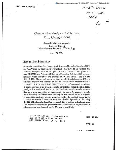 Comparative Analysis of Alternate Mhs Configurations