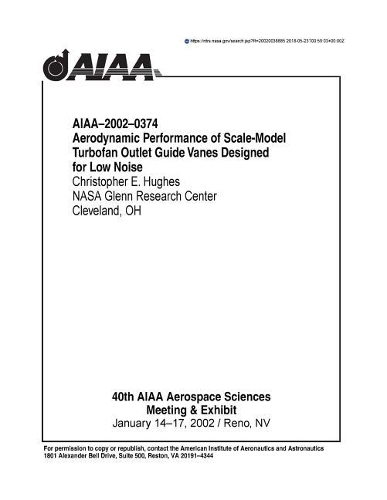 Aerodynamic Performance of Scale-Model Turbofan Outlet Guide Vanes Designed for Low Noise