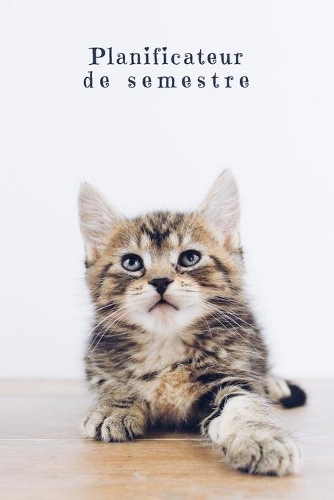 Planificateur de semestre: Planificateur de semestre pour les étudiants et les élèves avec un horaire pour 4 semestres - Design: Chat mignon