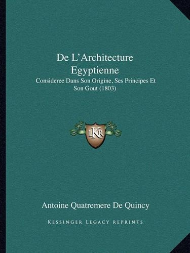 De L'Architecture Egyptienne