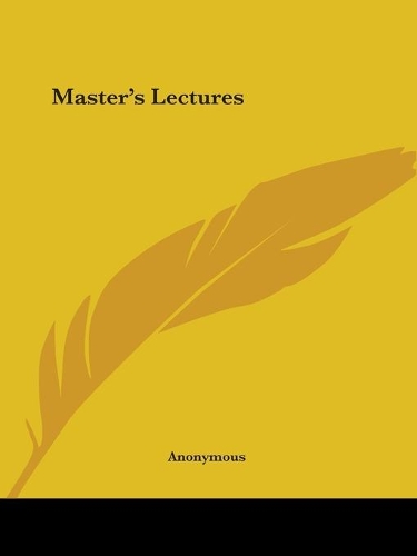 Master's Lectures (1923)