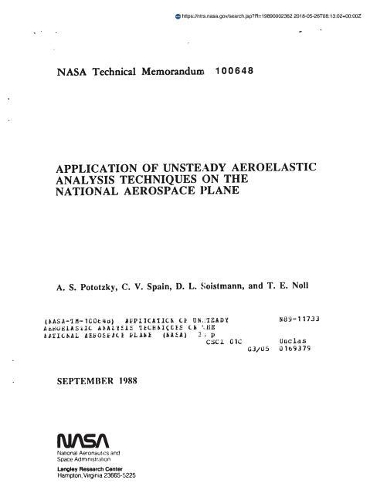 Application of Unsteady Aeroelastic Analysis Techniques on the National Aerospace Plane