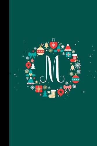 M: Initial Holiday Wreath Snowflakes Christmas Journal 6x9 150 lined pages