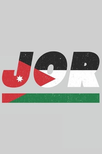 Jor: Jordan notebook with lined 120 pages in white. College ruled memo book with the jordanian flag