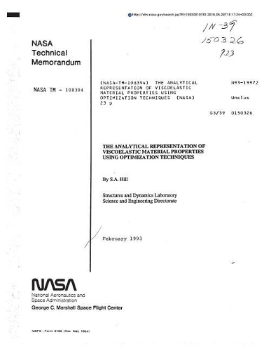 The Analytical Representation of Viscoelastic Material Properties Using Optimization Techniques