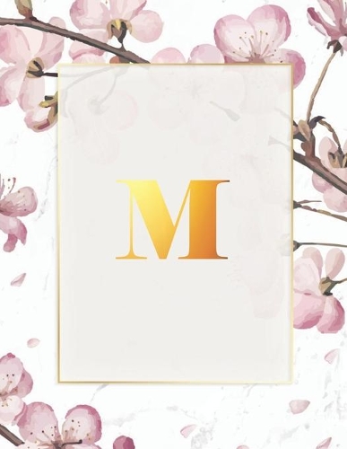 M: Custom Design Pretty Pink Flowers Monogram 2020 Planner Dated Journal Notebook Organizer Gift - Daily Weekly Monthly Annual Activities Calendars Not