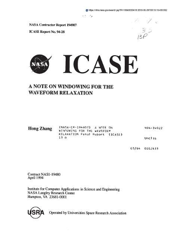 A Note on Windowing for the Waveform Relaxation
