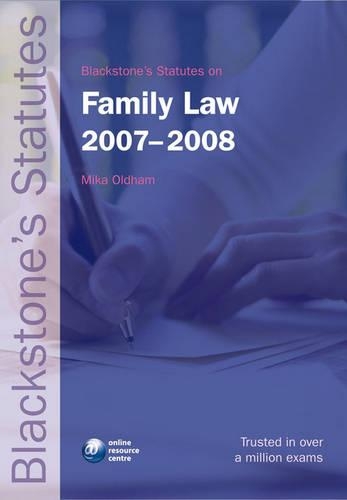 Blackstone's Statutes on Family Law 2007-2008