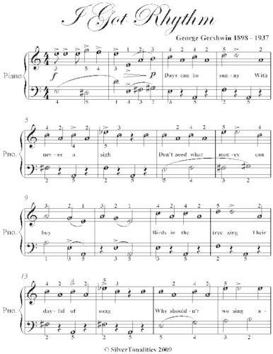 I Got Rhythm Easy Piano Sheet Music