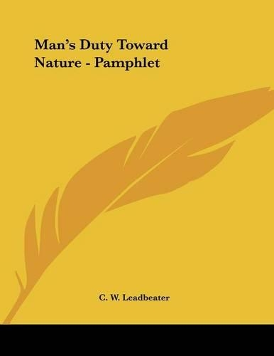 Man's Duty Toward Nature - Pamphlet