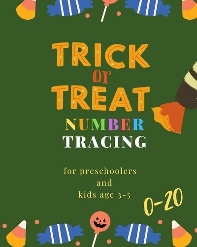 Trick or treat number tracing for Preschoolers and kids Ages 3-5, 0-20