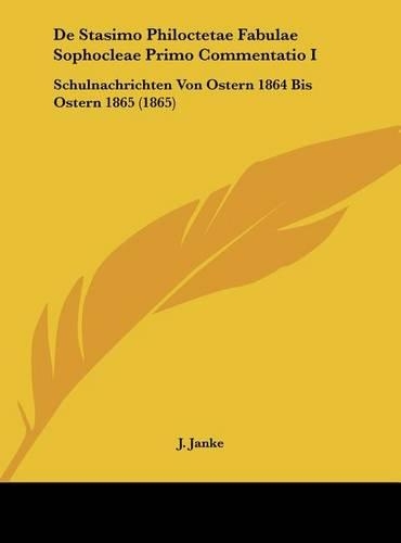 de Stasimo Philoctetae Fabulae Sophocleae Primo Commentatio I