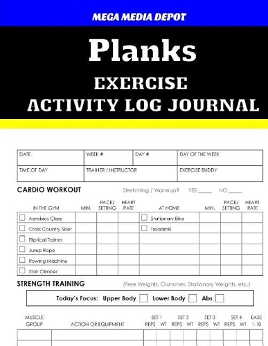 Planks Exercise Activity Log Journal