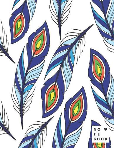 Notebook by c cher: Peacock feather cover and Lined pages, Extra large (8.5 x 11) inches, 110 pages, White paper(1 Peacock Feather Notebook)