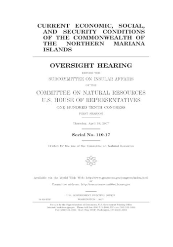 Current economic, social, and security conditions of the Commonwealth of the Northern Mariana Islands