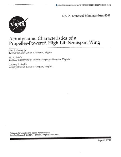 Aerodynamic Characteristics of a Propeller-Powered High-Lift Semispan Wing