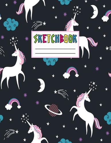 Sketchbook: Cute Unicorn Kawaii Sketch Book for Girls, Kids, Teens, Women (Perfect for Sketching, Drawing, Doodling, Journal, Note Pad, Birthday Party Favors)