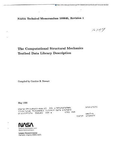 The Computational Structural Mechanics Testbed Data Library Description