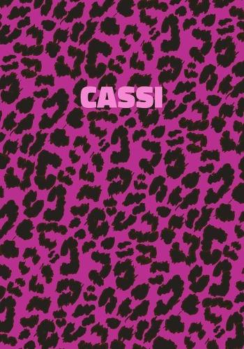 Cassi: Personalized Pink Leopard Print Notebook (Animal Skin Pattern). College Ruled (Lined) Journal for Notes, Diary, Journaling. Wild Cat Theme Design wi