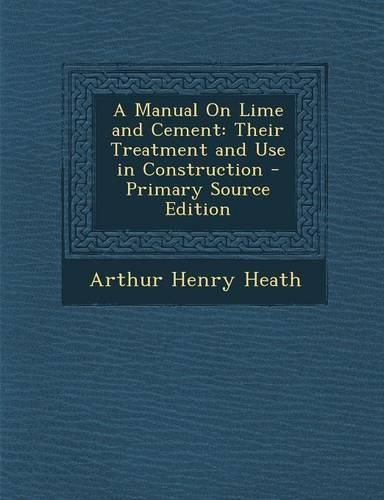 A Manual on Lime and Cement