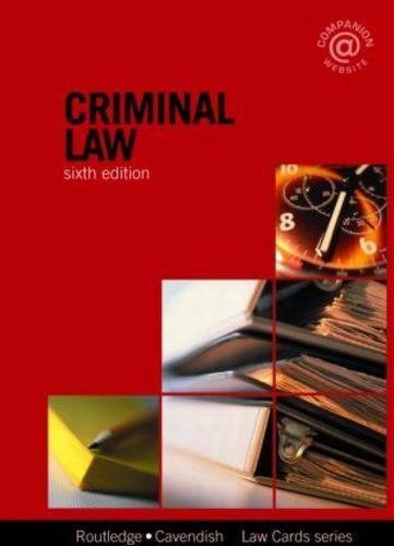 Criminal Lawcards 6/e