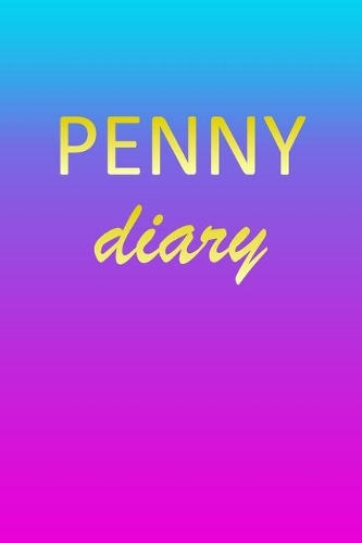 Penny: Journal Diary - Personalized First Name Personal Writing - Letter P Blue Purple Pink Gold Effect Cover - Daily Diaries for Journalists & Writers - J