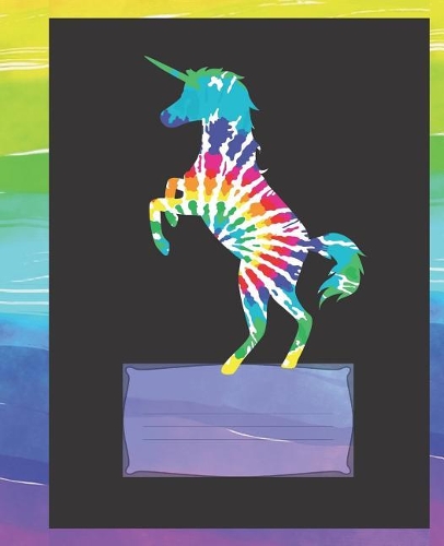 Tie Dyed Unicorn Composition Wide-ruled blank line School Notebook: (1 Watercolor Colorful: Cute School Supplies)