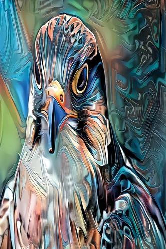 Gemalter Falke Notizbuch: vielseitiges Notizbuch modernes und auffälliges Notizbuch kariert 120 karierte Seiten Din A5 perfekt als Notizheft, Tagebuch und Journal Geschenk mi