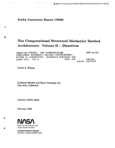The Computational Structural Mechanics Testbed Architecture. Volume 2: Directives