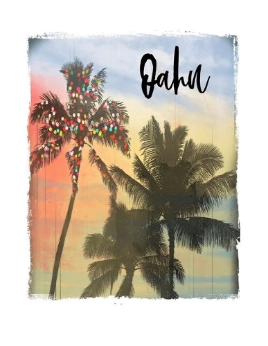 Oahu: Hawaiian Christmas Notebook With Lined College Ruled Paper For Taking Notes. Stylish Tropical Travel Journal Diary 8.5 x 11 Inch Soft Cover. For Hom