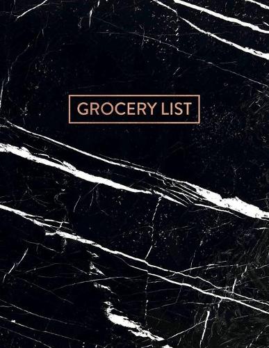 Grocery List: 52 Weeks, Notebook and Food Planner Journal - 2 Full Pages for each Week (104 Pages -Gift for Women)Black and White Marble (104 pages - 8.5 x 11)